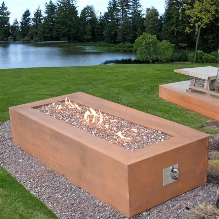 Backyard Elements Rectangular Gas Fire Pit