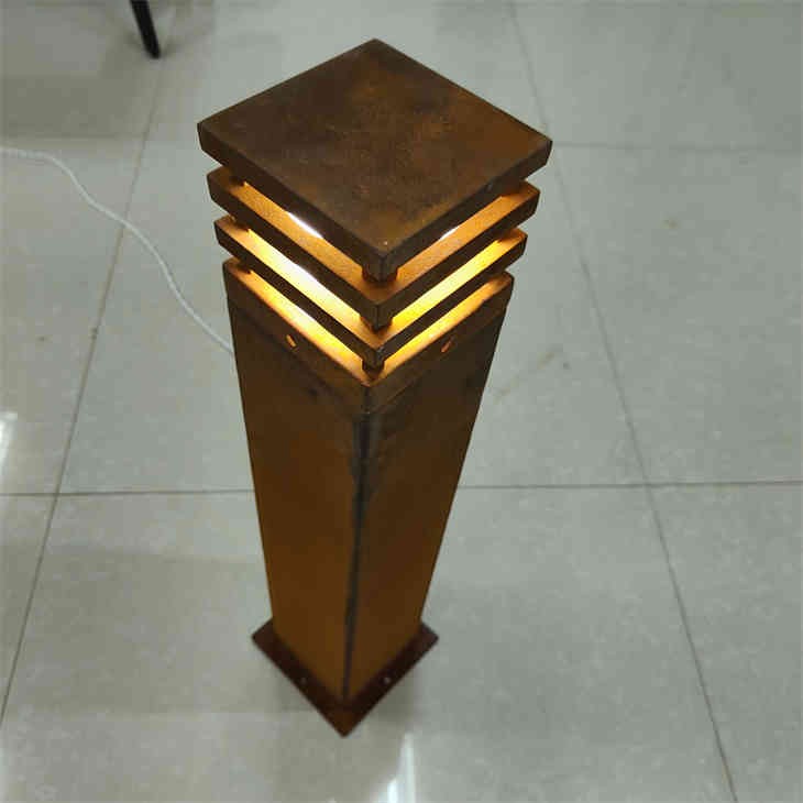 Bollard Light Outdoor Corten Steel Bollard