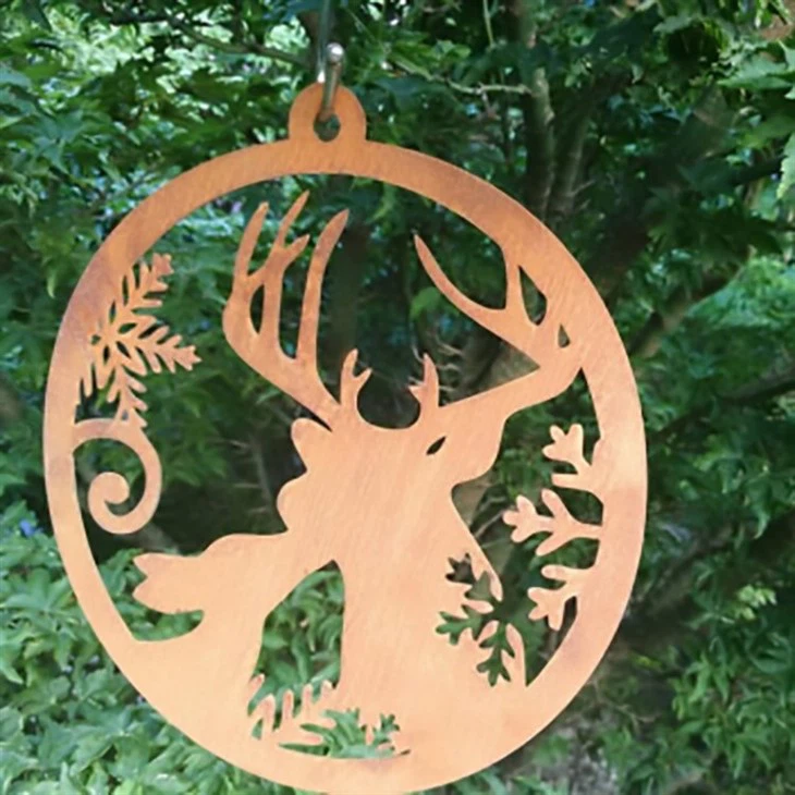 Corten Steel Abstract Deer Christmas