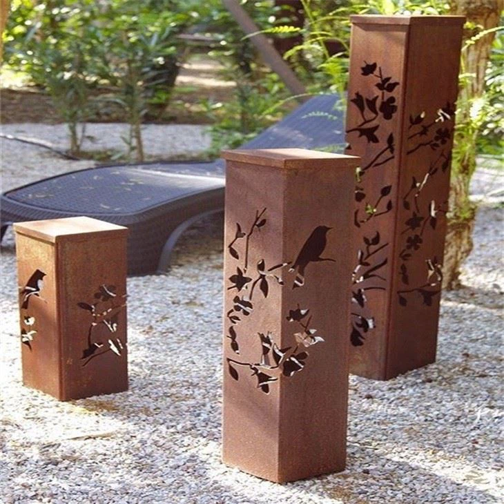 Corten Steel Bollard Light