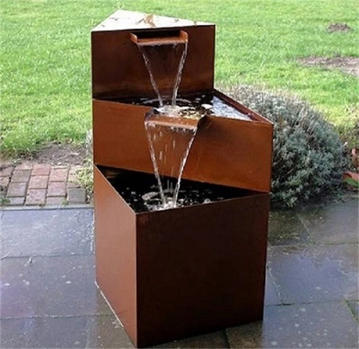 Corten Steel Oasis Water Feature Outdoor Waterfall