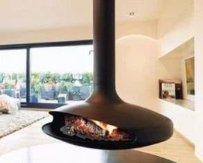 Indoor Wood Burning Suspended Fireplace For Hotel