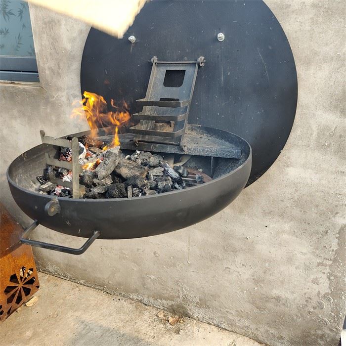 Outdoor Cooking Wall Mounted Steel Bbq Grill