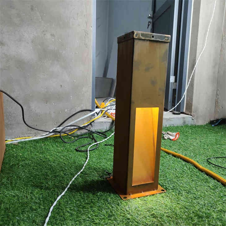 Garden Path Decorative Corten Steel Led Light Box